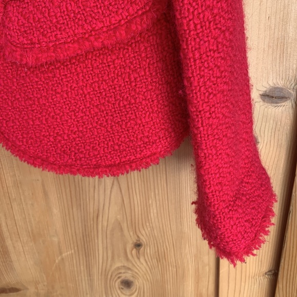 Boden Hot Pink Neon Boucle Tweed Chanel Fantasy Look Jacket Fringe Trim Chic 💕 - Picture 5 of 16